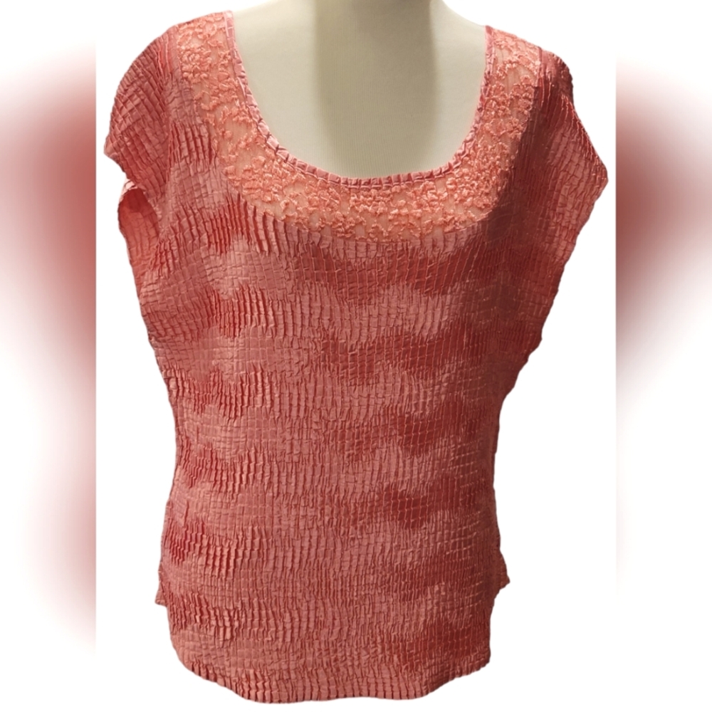 Vintage Nicola Crepe Blouse 3X Shimmery with Stretch